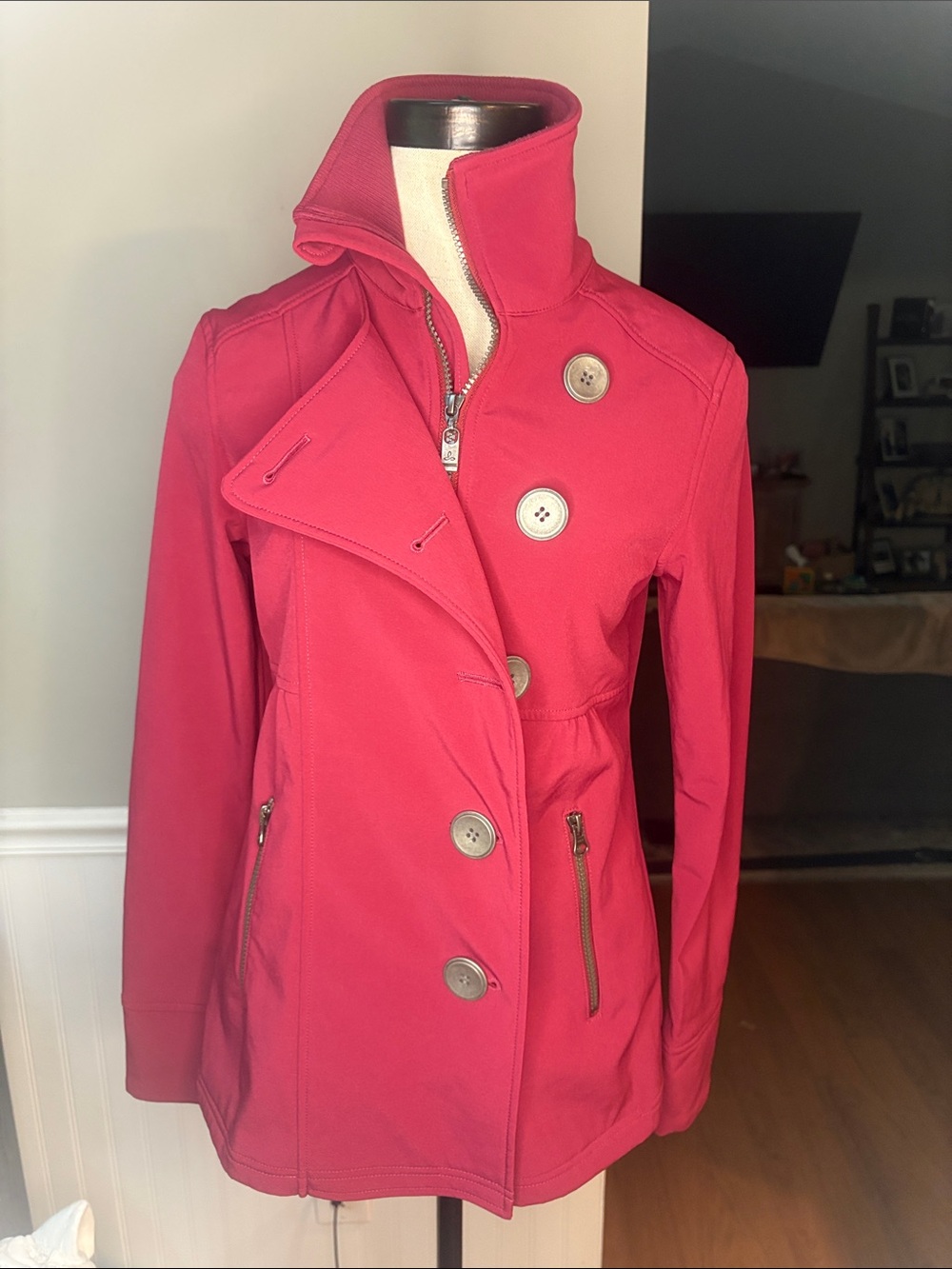 Women’s burgundy Button-Front Jacket